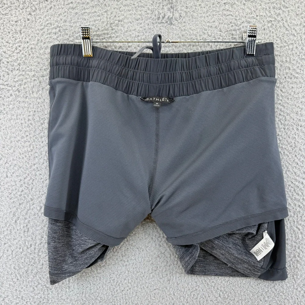 Athleta Womens Active Skort Gray Space Dye Drawstring Pockets Size M Medium
